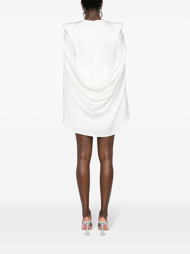 White Cape-style Crepe Mini Dress