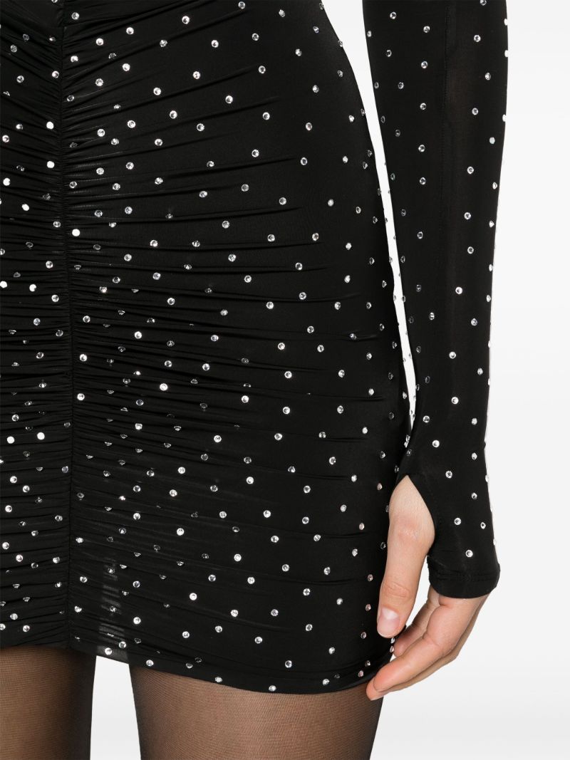 Black Crystal-embellished Minidress