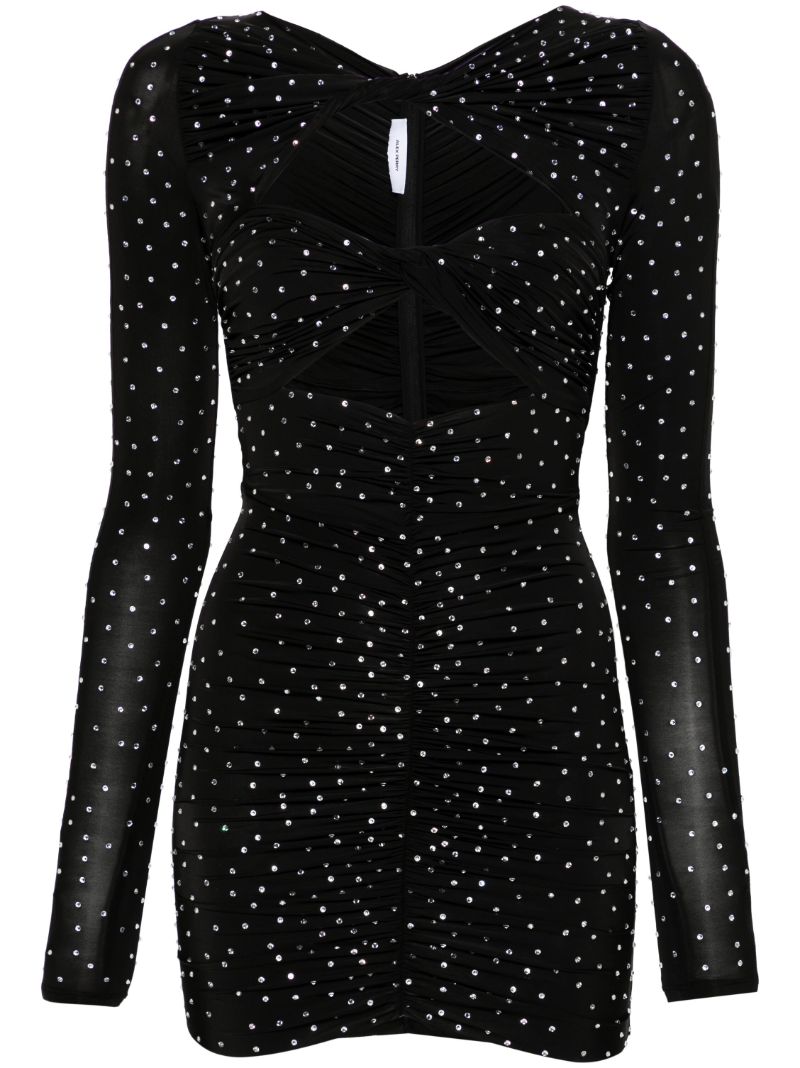 Black Crystal-embellished Minidress