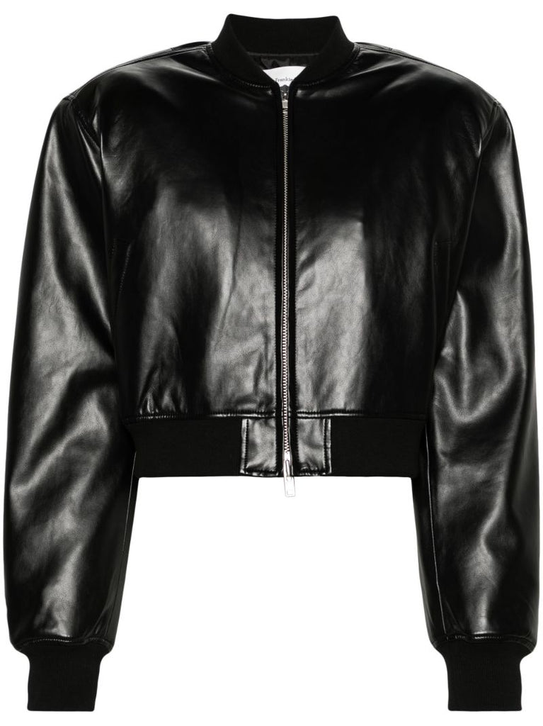 Black Micky Faux-leather Bomber Jacket