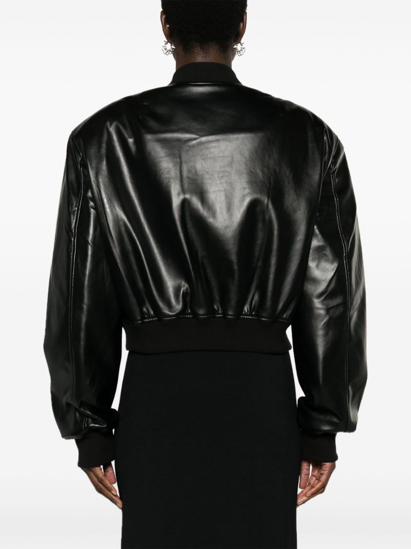 Black Micky Faux-leather Bomber Jacket