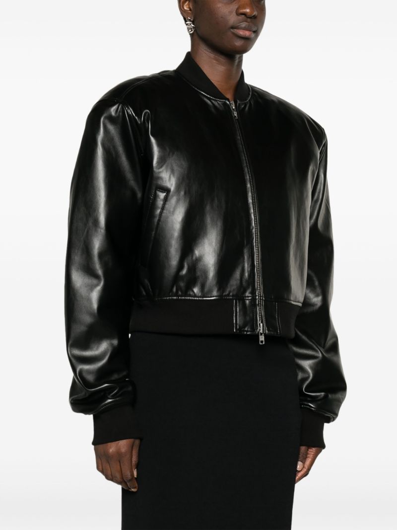 Black Micky Faux-leather Bomber Jacket