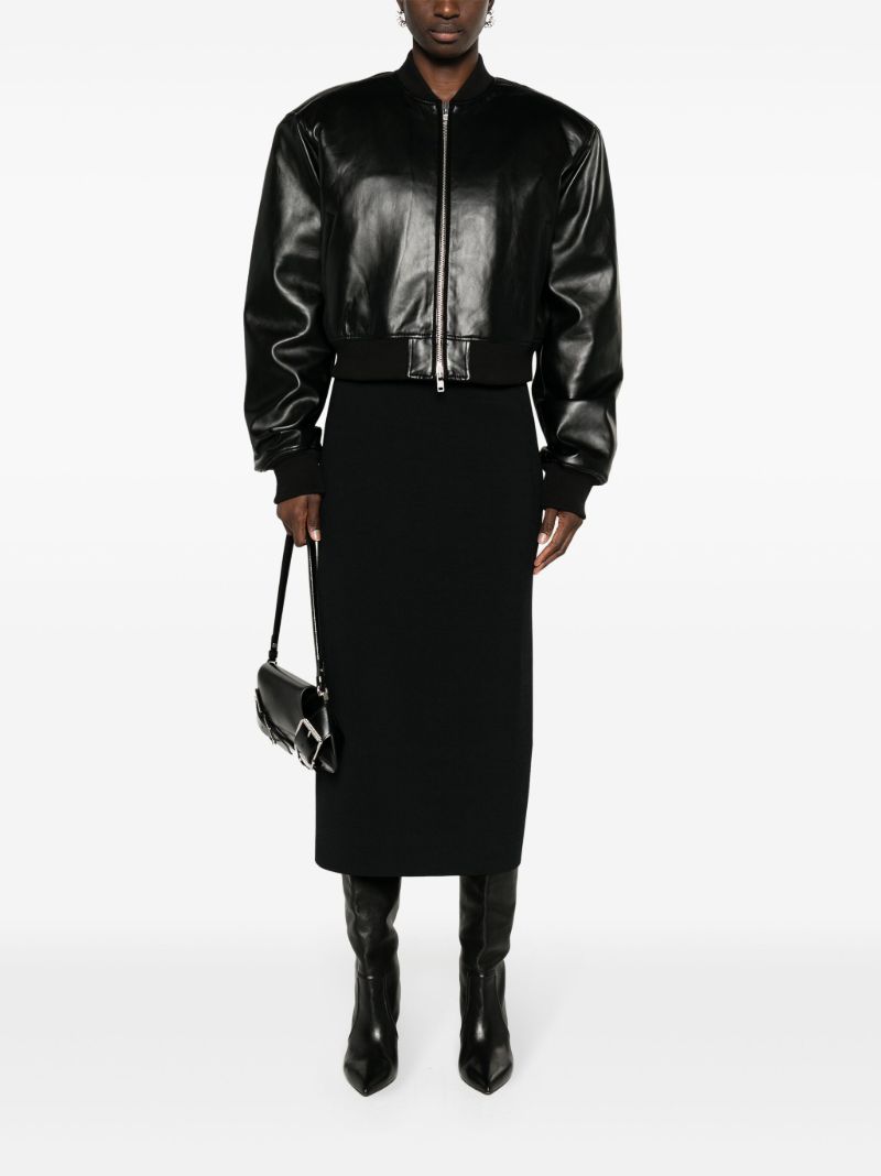 Black Micky Faux-leather Bomber Jacket