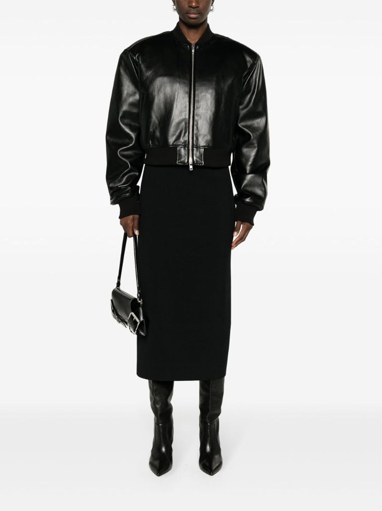 Black Micky Faux-leather Bomber Jacket
