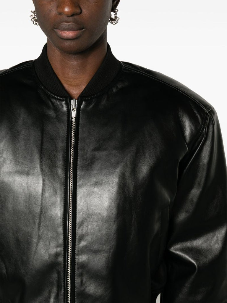 Black Micky Faux-leather Bomber Jacket