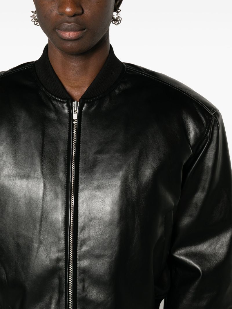 Black Micky Faux-leather Bomber Jacket