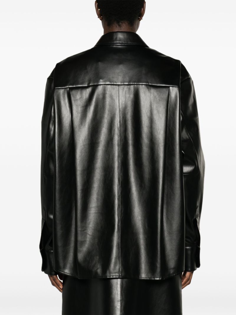 Black Chrissie Faux-leather Shirt
