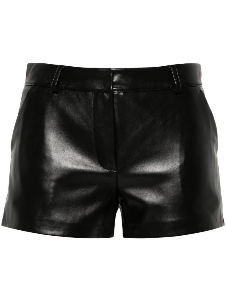 Black Kate Faux-leather Shorts