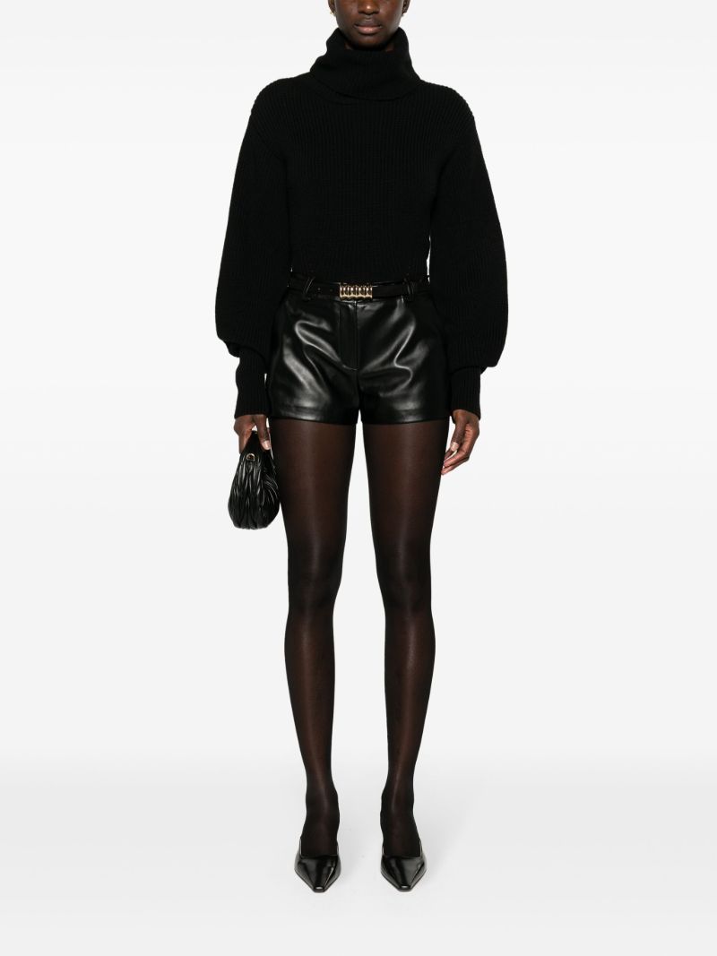 Black Kate Faux-leather Shorts