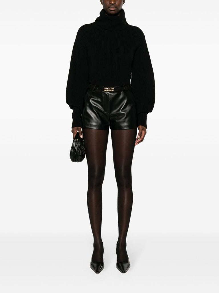 Black Kate Faux-leather Shorts