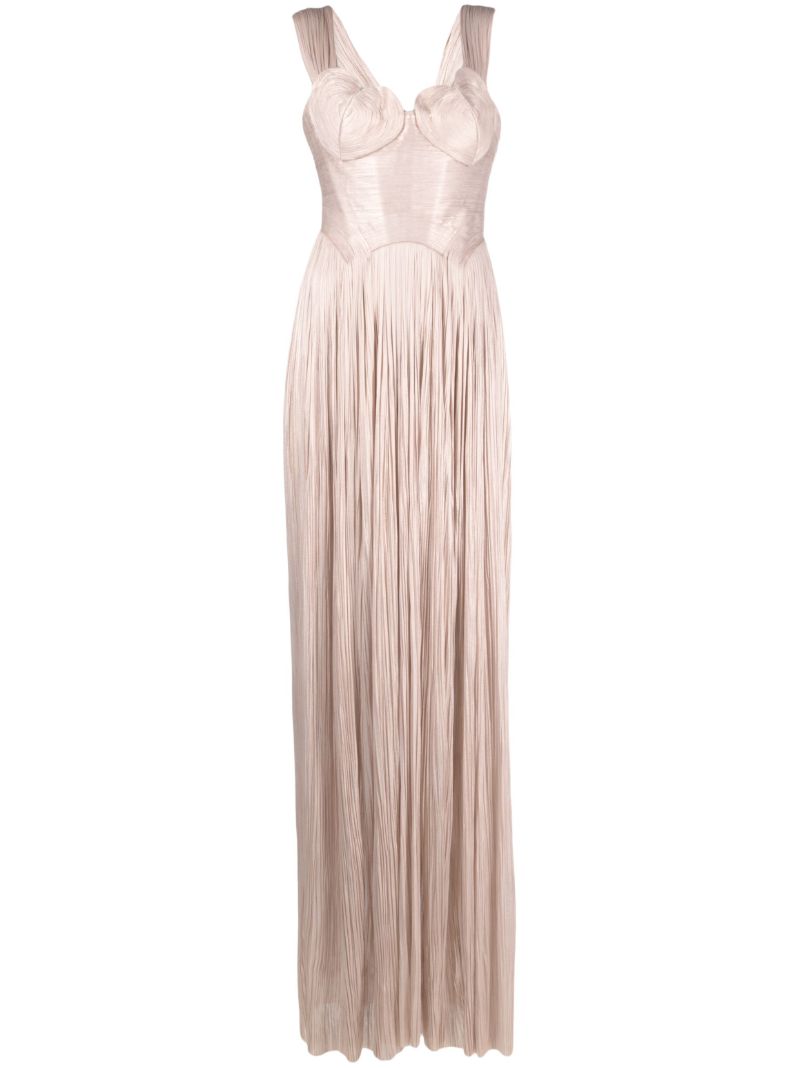 Pink Sabina Metallic Silk Gown