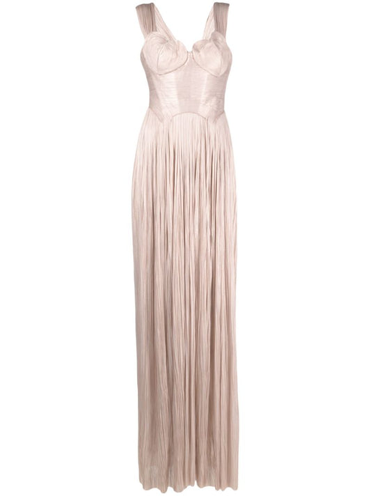 Pink Sabina Metallic Silk Gown