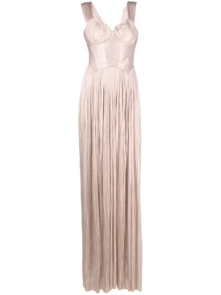 Pink Sabina Metallic Silk Gown