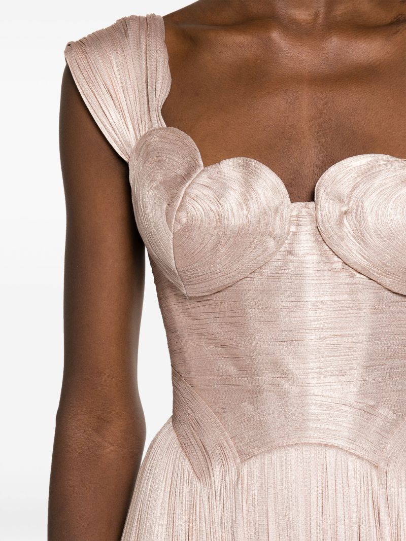 Pink Sabina Metallic Silk Gown