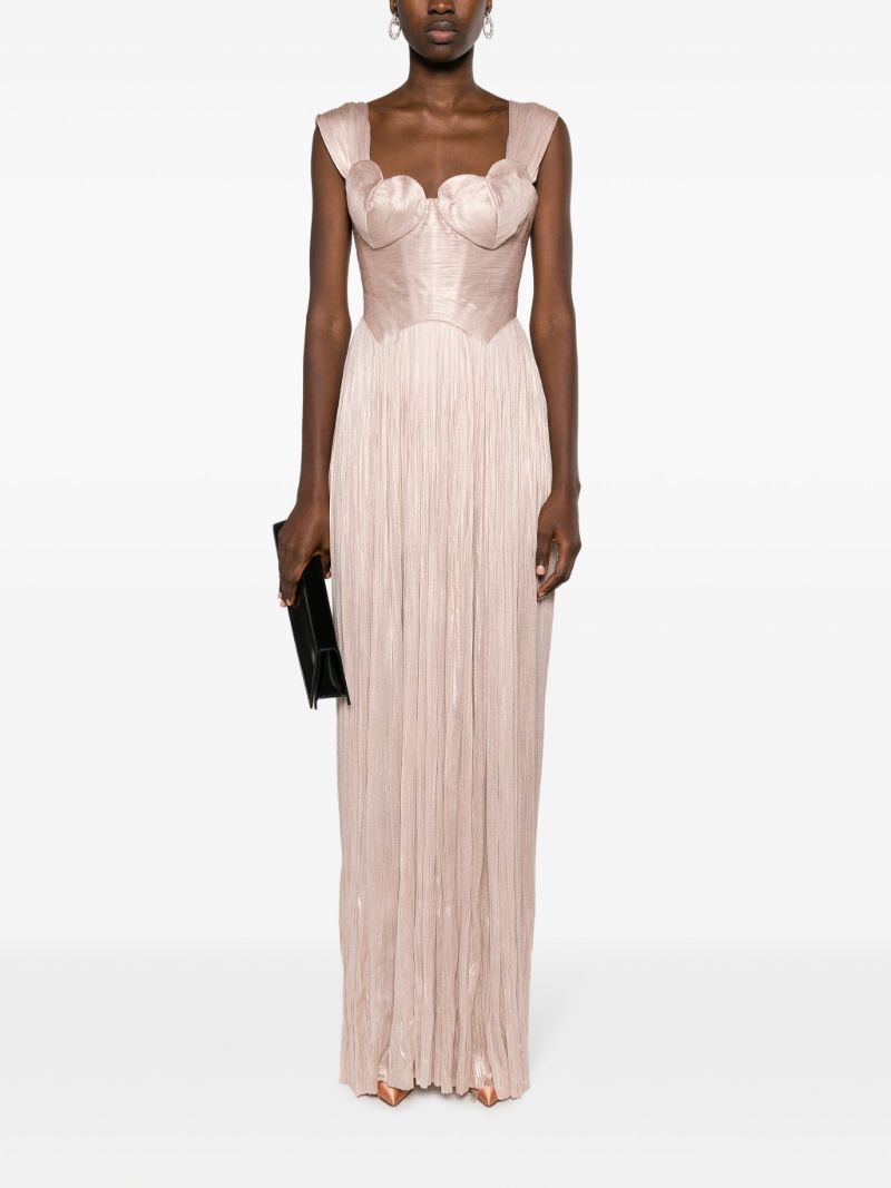 Pink Sabina Metallic Silk Gown