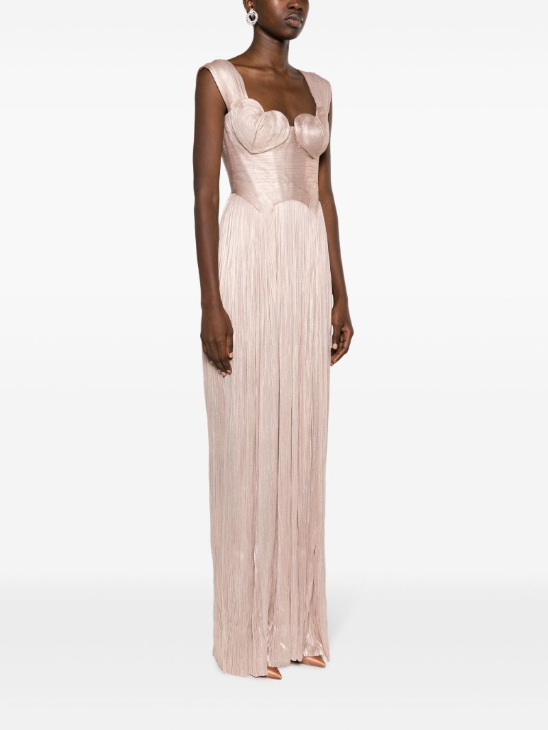Pink Sabina Metallic Silk Gown