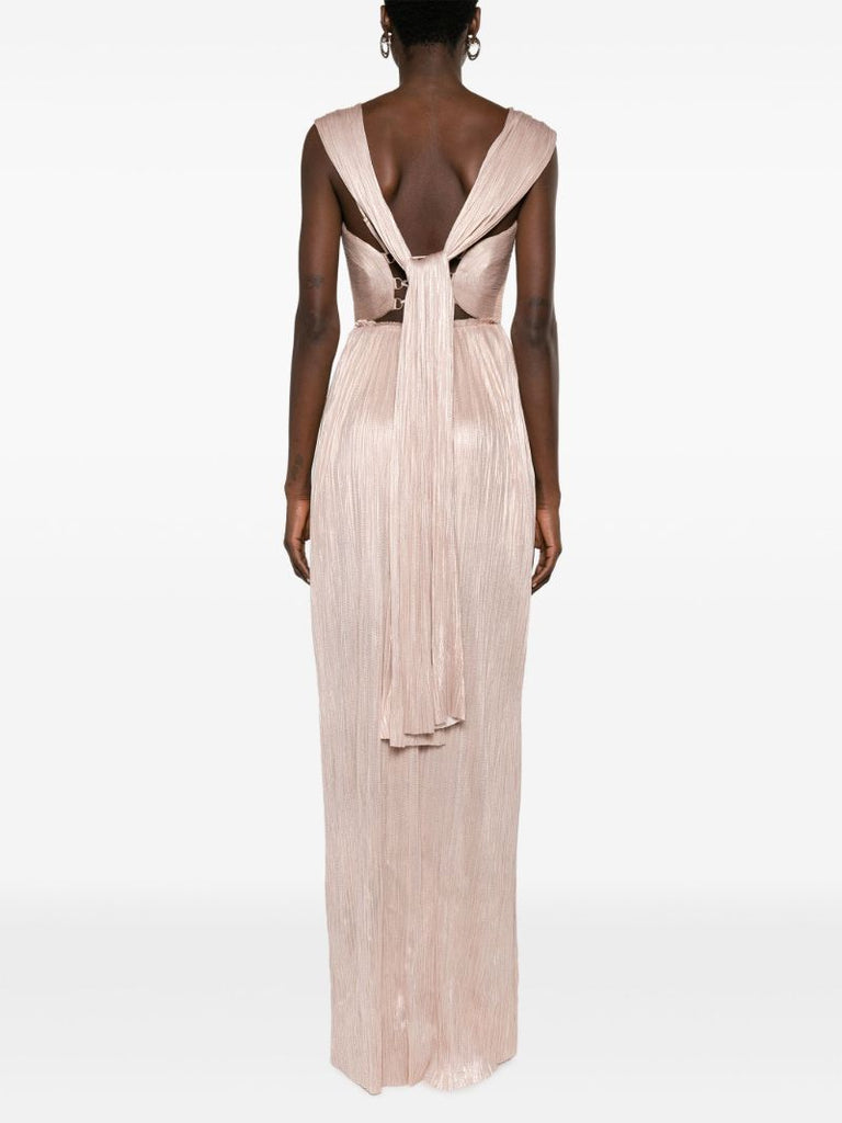 Pink Sabina Metallic Silk Gown