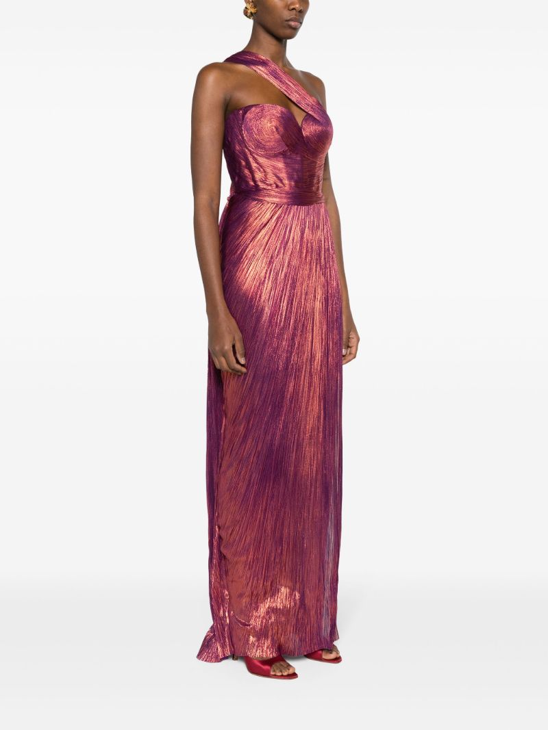 Pink Claudine Pleated Silk Gown