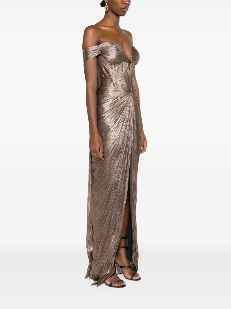 Brown Tia PlissÃ_x0083_Â© Gown