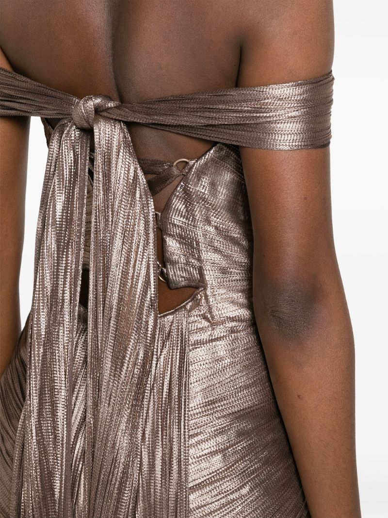 Brown Tia PlissÃ_x0083_Â© Gown