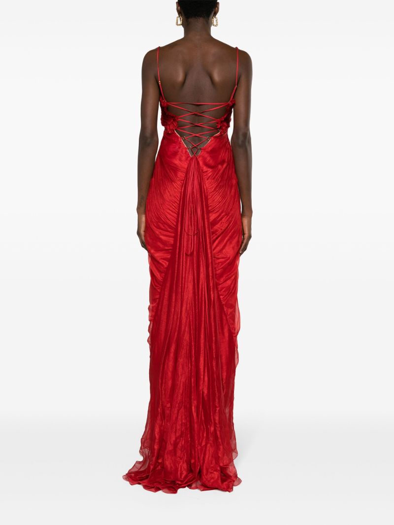 Salsa Red Victoria Silk Gown