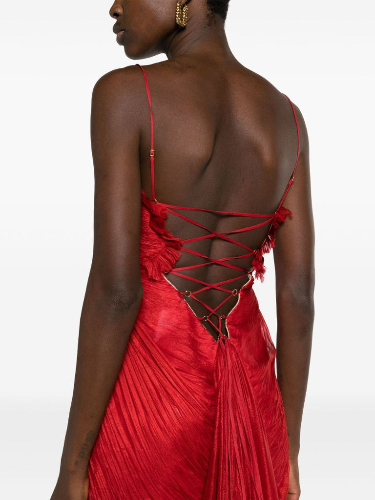 Salsa Red Victoria Silk Gown