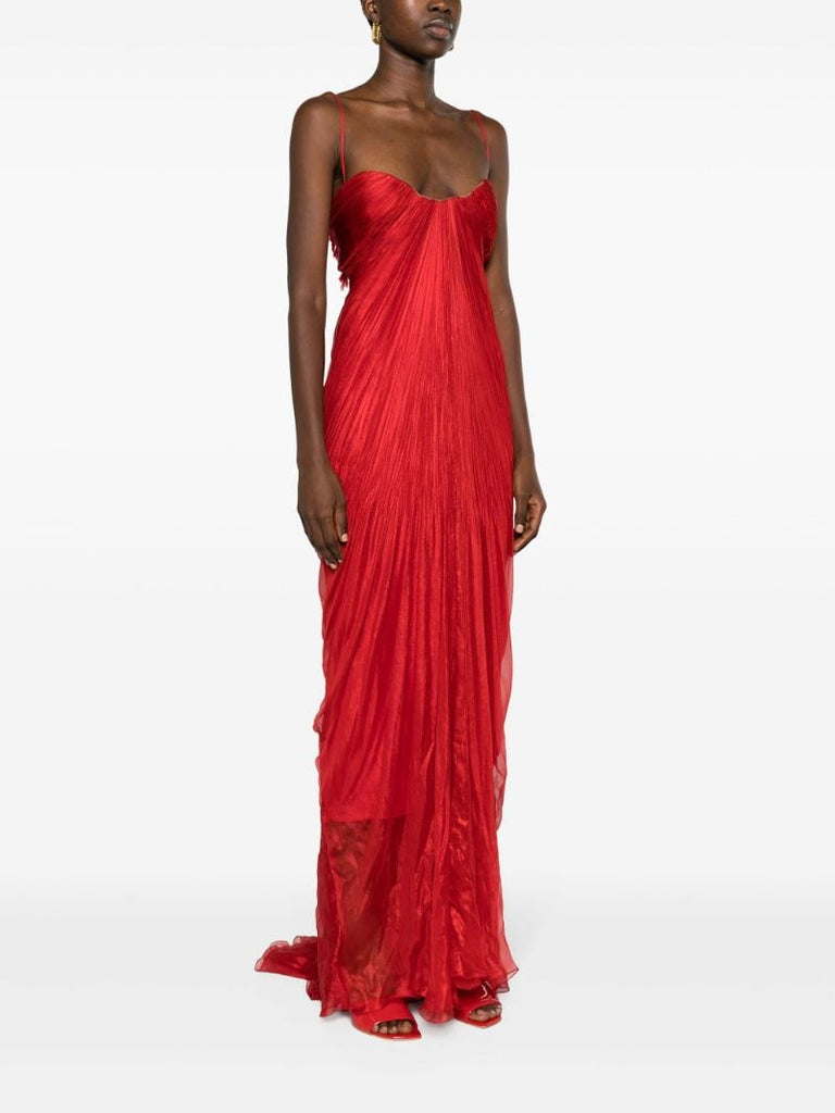 Salsa Red Victoria Silk Gown