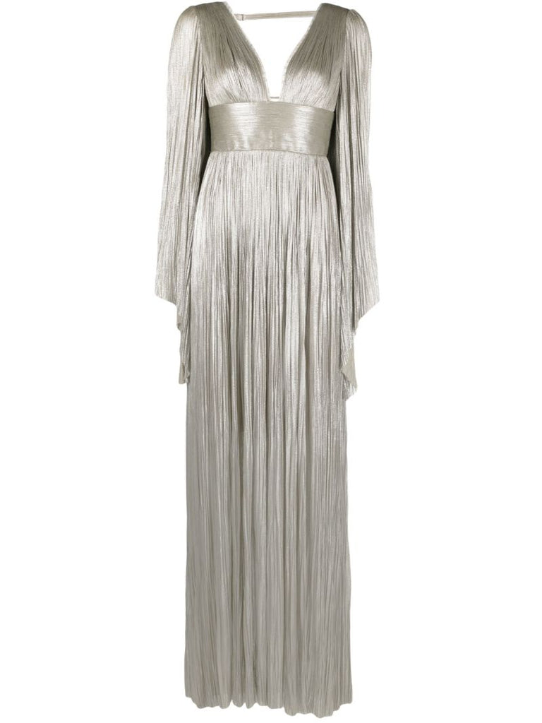 Grey Harlow Draped Silk Maxi Dress