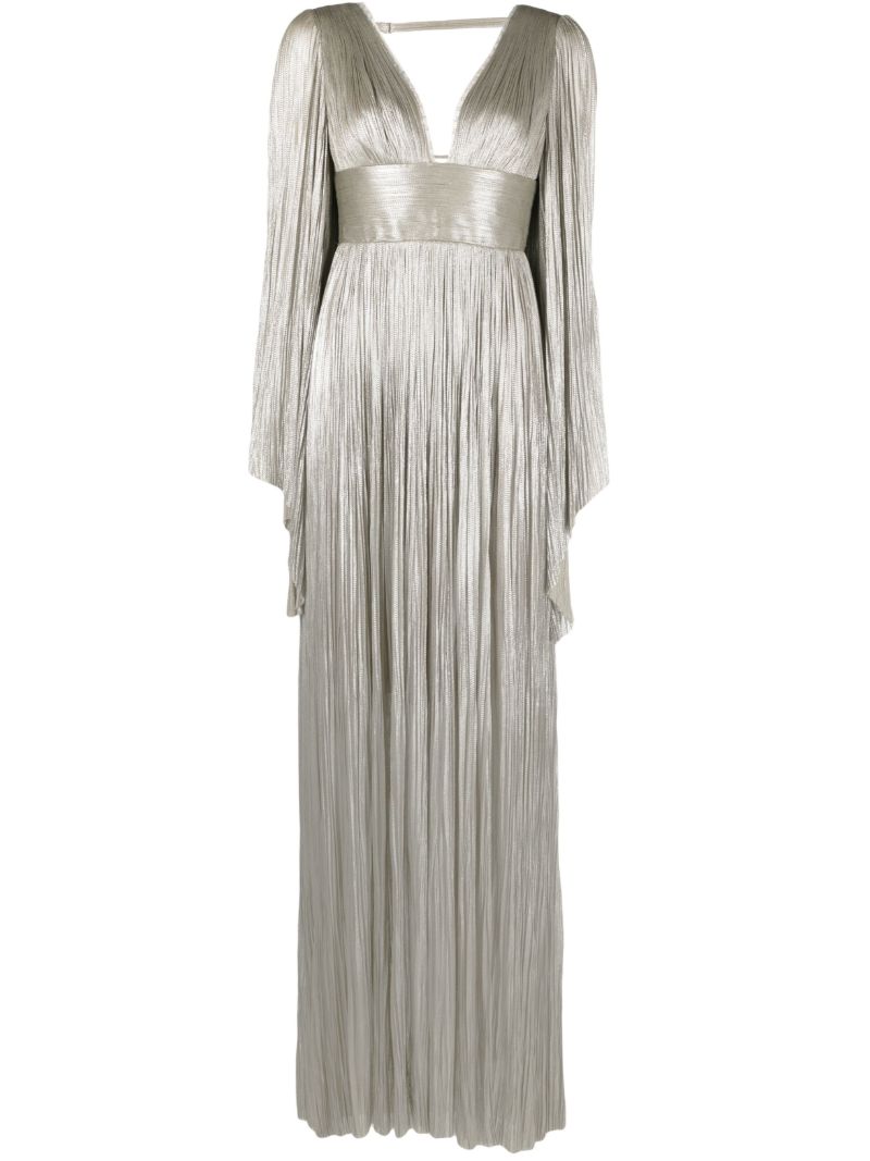 Grey Harlow Draped Silk Maxi Dress