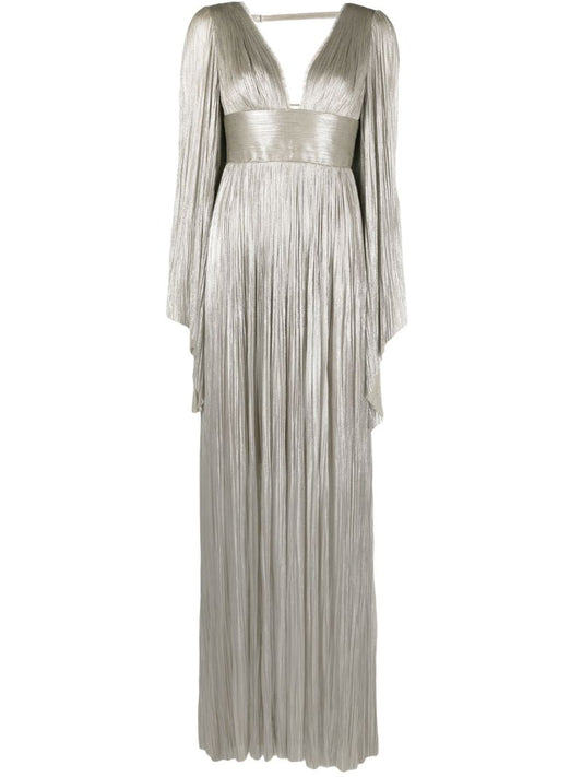 Grey Harlow Draped Silk Maxi Dress