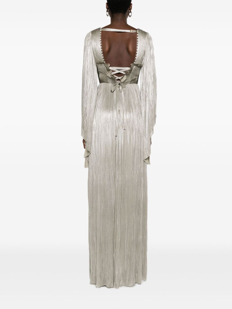 Grey Harlow Draped Silk Maxi Dress