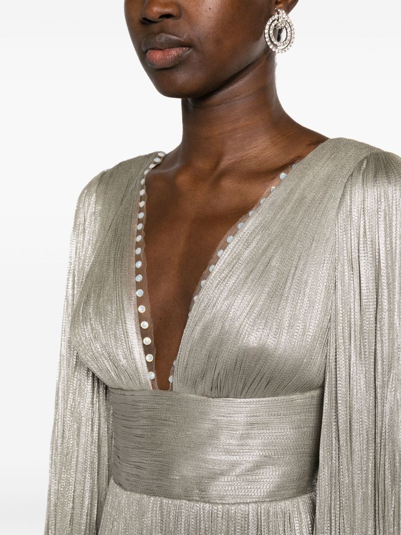 Grey Harlow Draped Silk Maxi Dress