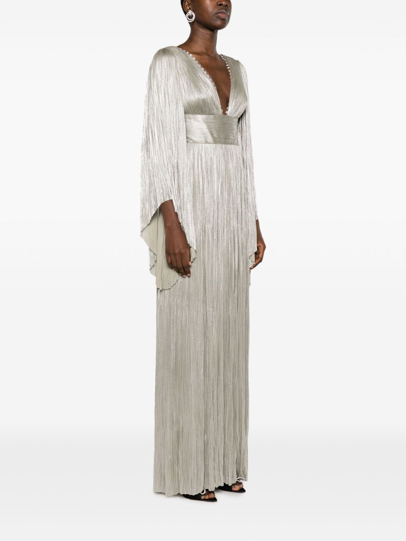 Grey Harlow Draped Silk Maxi Dress