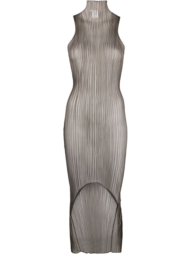 Grey Modern Mist Sheer Midi Dress