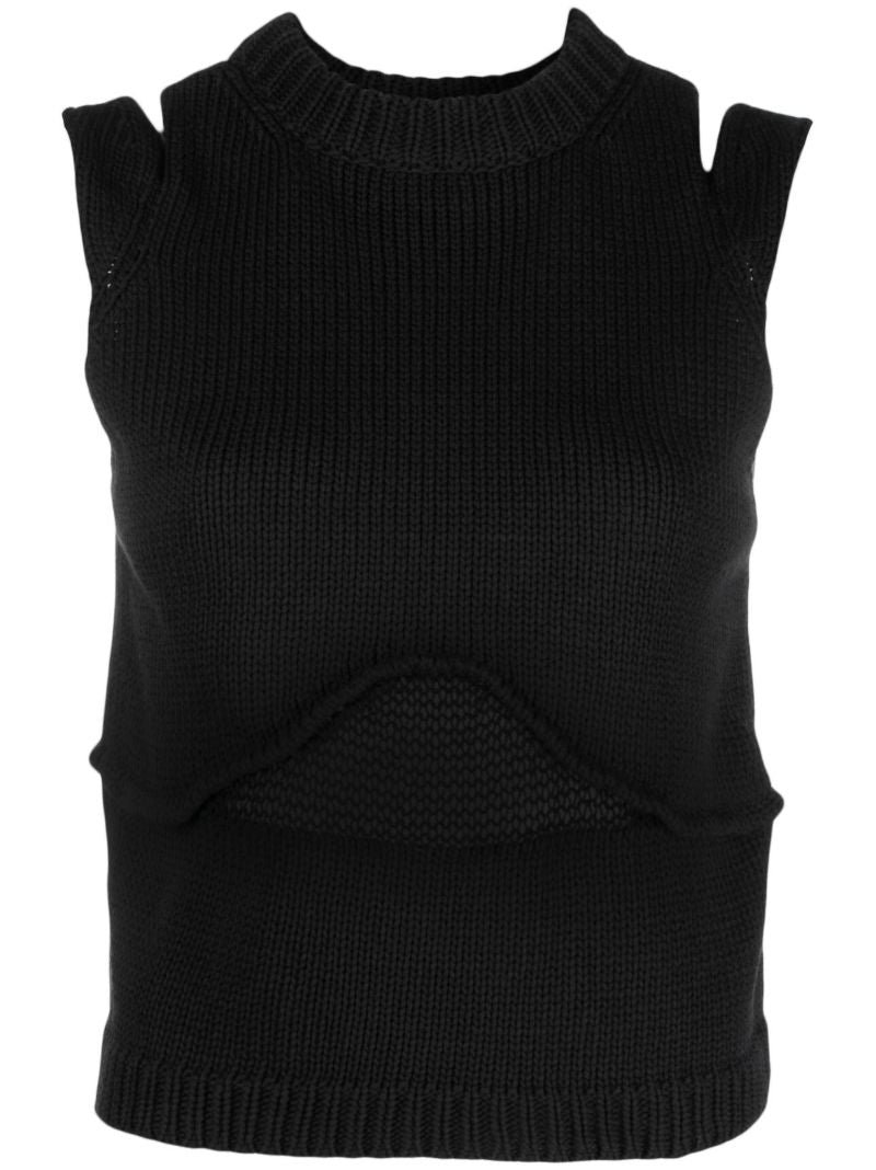 Black Steph Cut-out Knit Vest