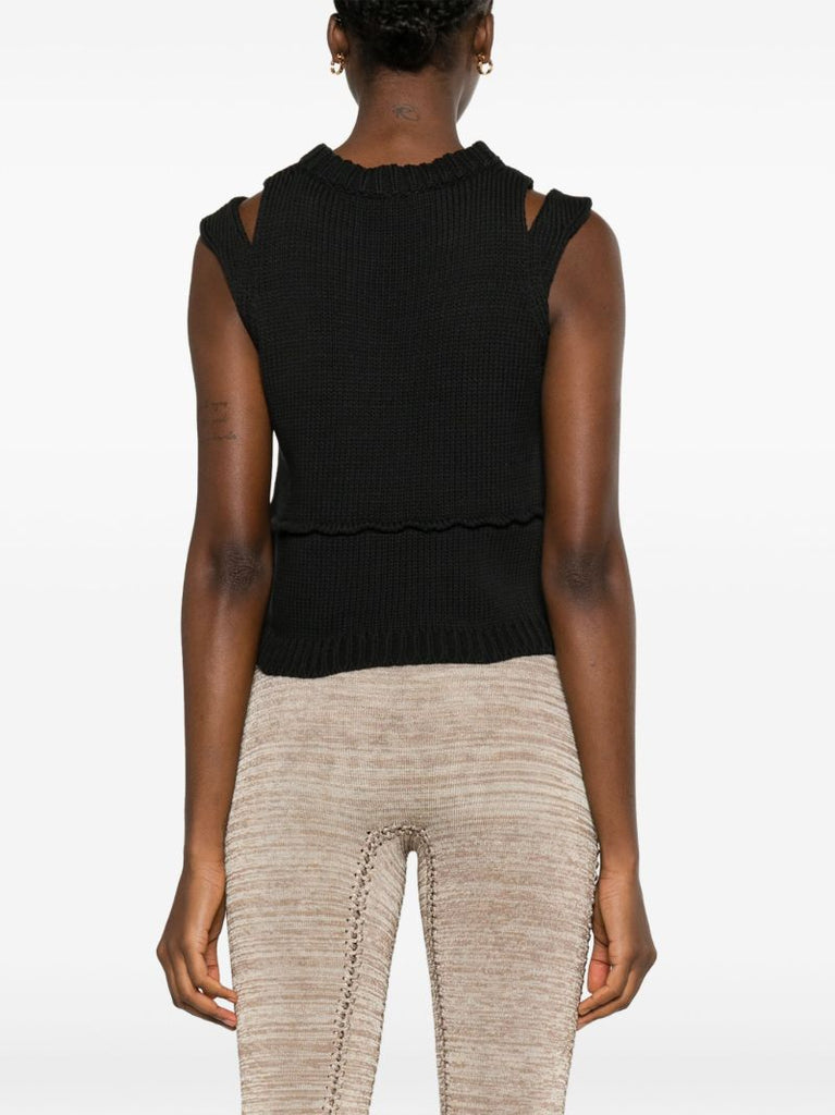 Black Steph Cut-out Knit Vest