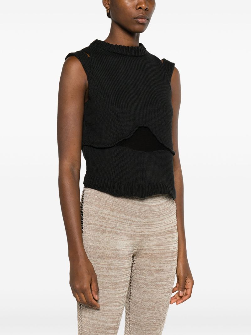 Black Steph Cut-out Knit Vest
