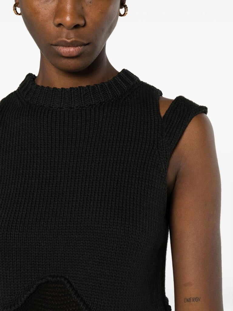 Black Steph Cut-out Knit Vest