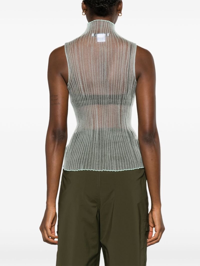 Blue Modern Mist Sheer Sleeveless Vest