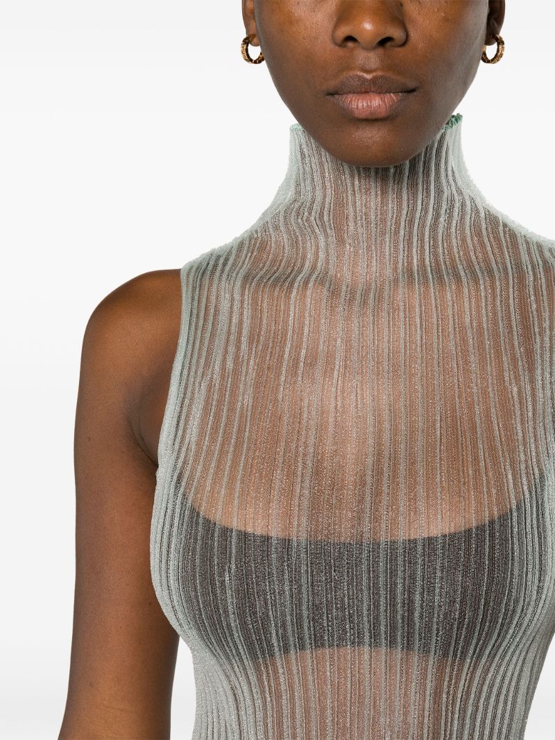 Blue Modern Mist Sheer Sleeveless Vest