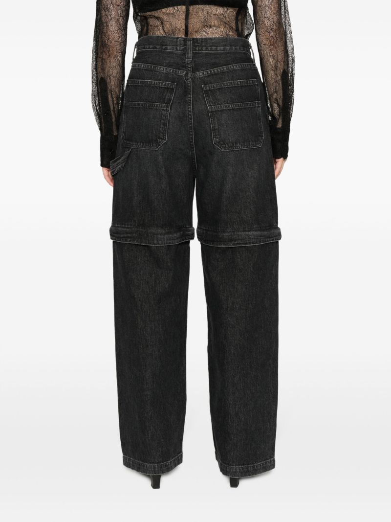 Grey Risha Panelled Wide-leg Jeans