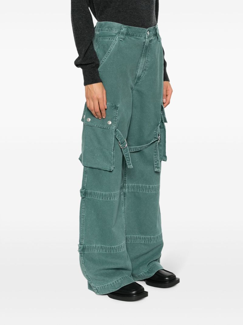 Green Vivian Buckled Straight Jeans