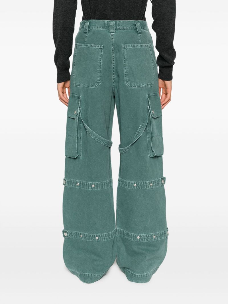 Green Vivian Buckled Straight Jeans