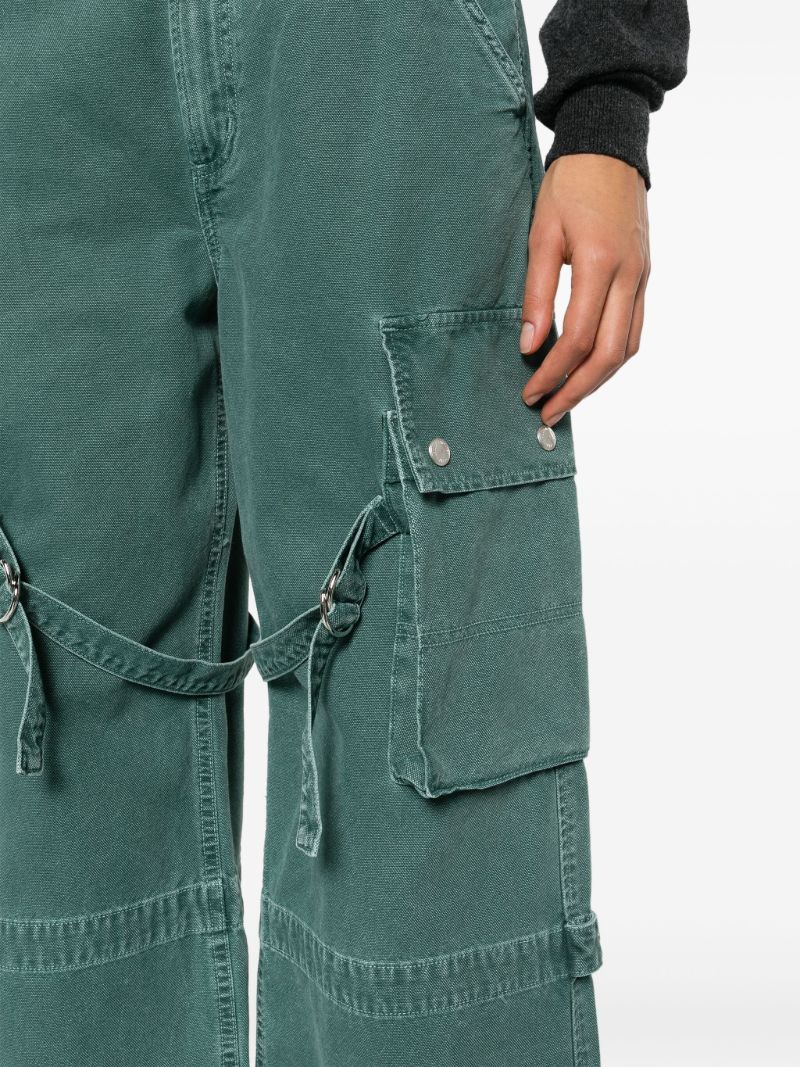 Green Vivian Buckled Straight Jeans