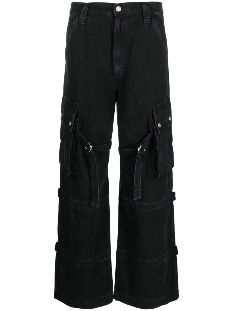 Black Vivian Buckled Straight Jeans