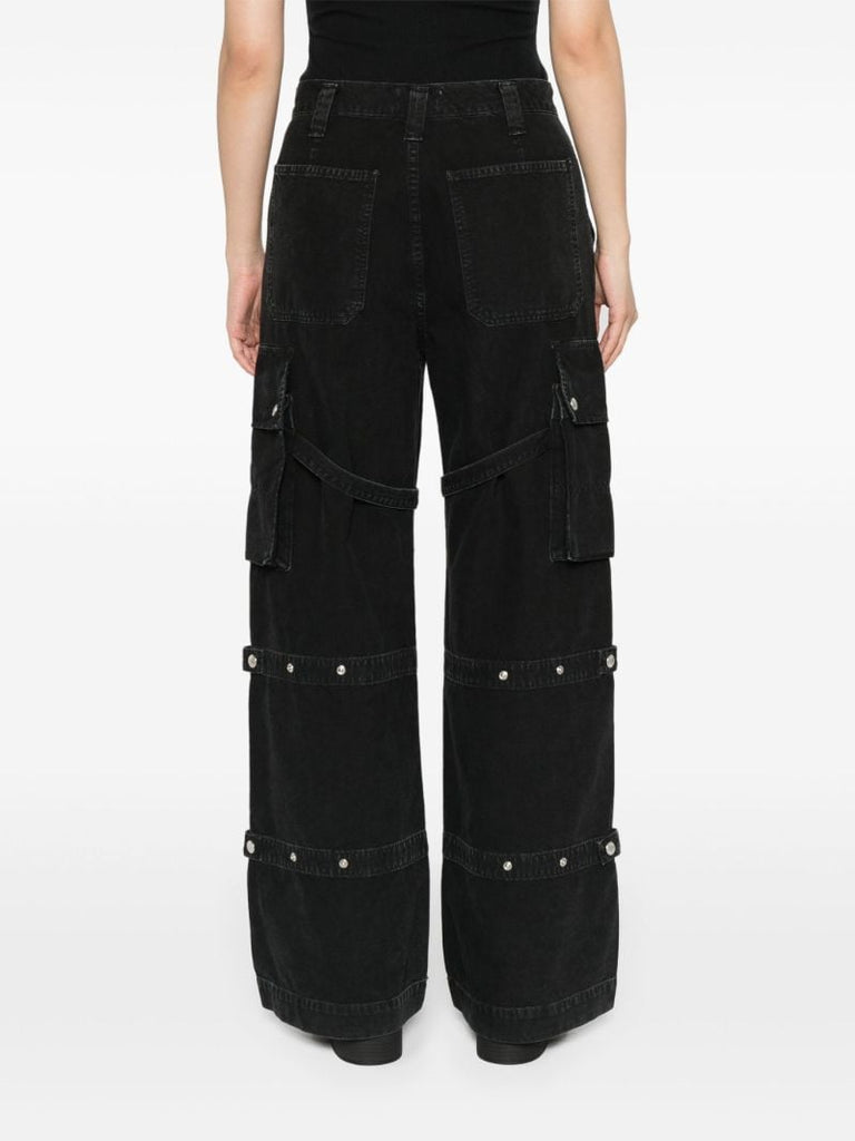 Black Vivian Buckled Straight Jeans