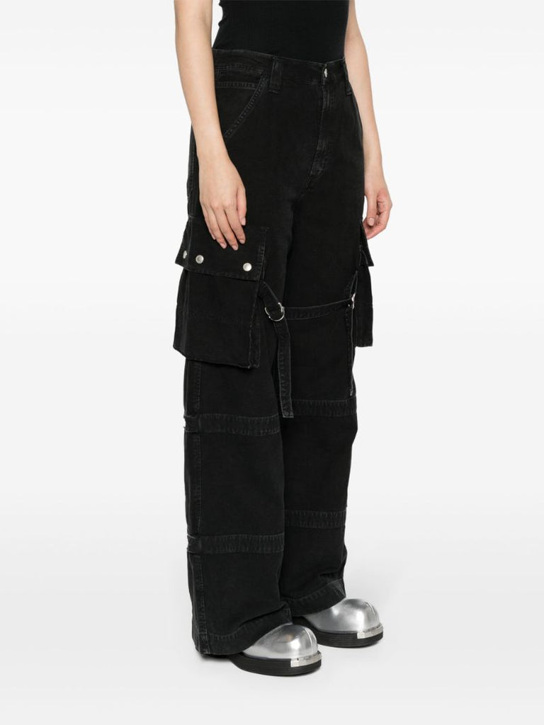 Black Vivian Buckled Straight Jeans