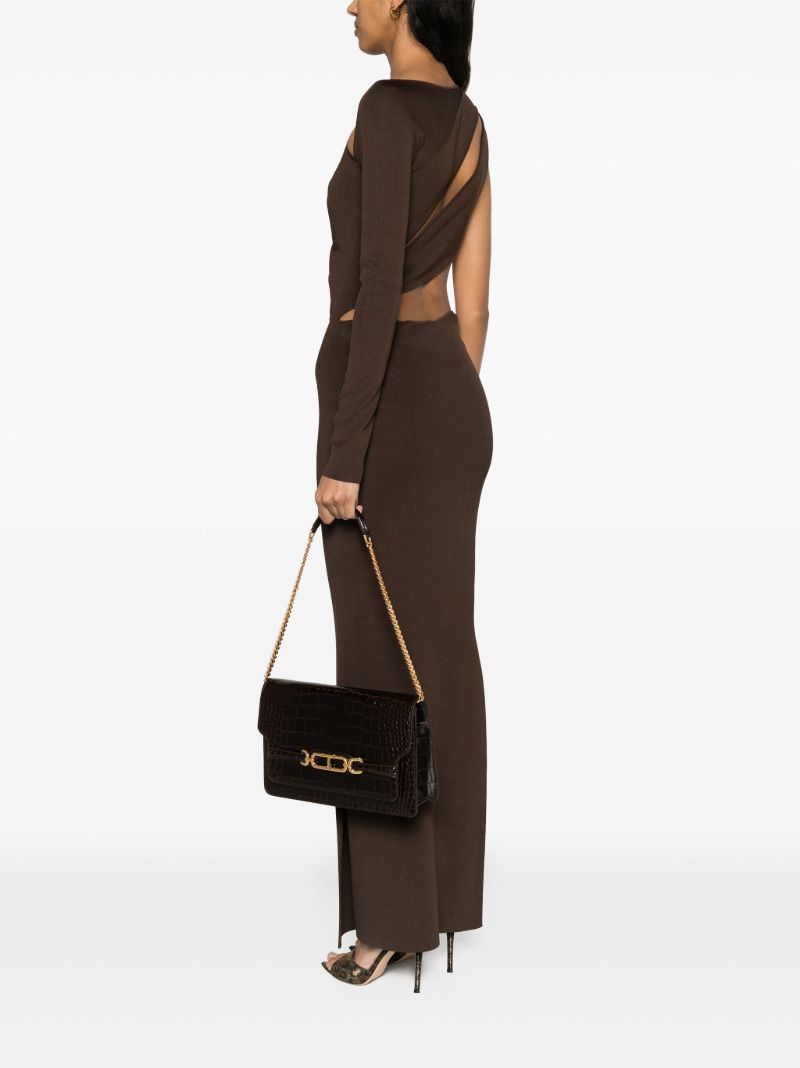 Brown Whitney Medium Leather Shoulder Bag