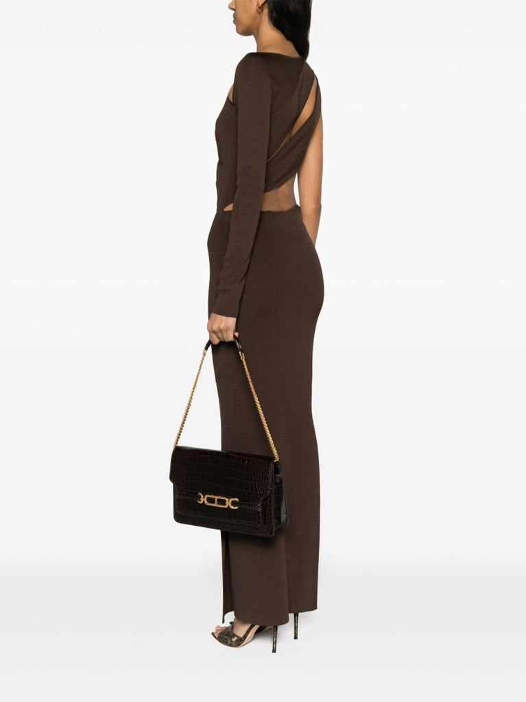 Brown Whitney Medium Leather Shoulder Bag