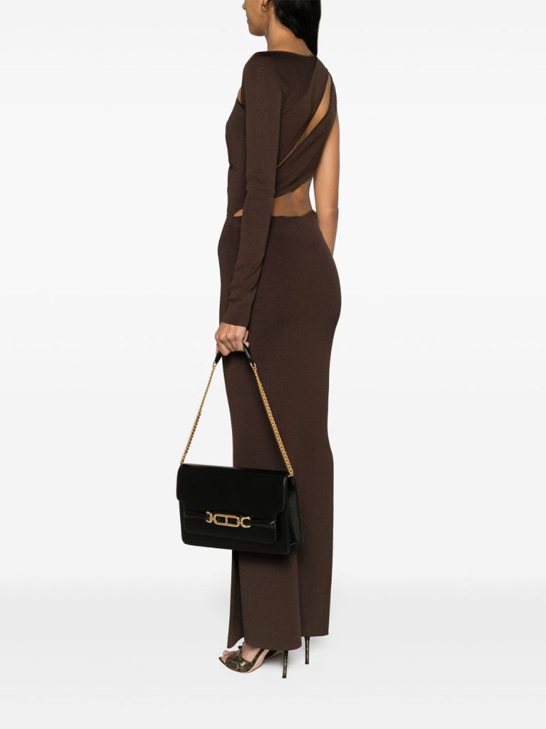 Black Whitney Medium Leather Shoulder Bag